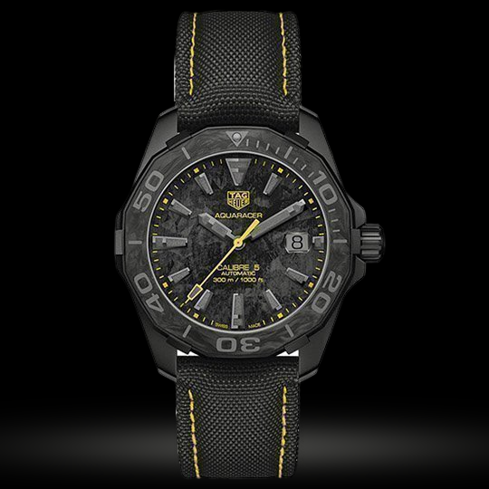 Replica Tag Heuer Aquaracer Schwarzes Zifferblatt Carbon WBD218B.FC6446