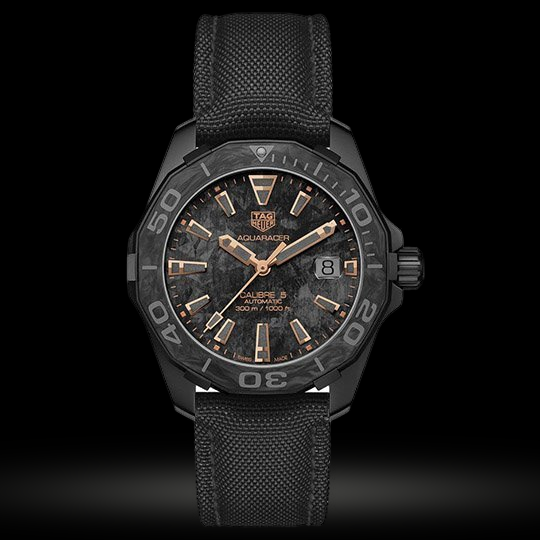Replica Tag Heuer Aquaracer Schwarzes Zifferblatt Carbon WBD218A.FC6445