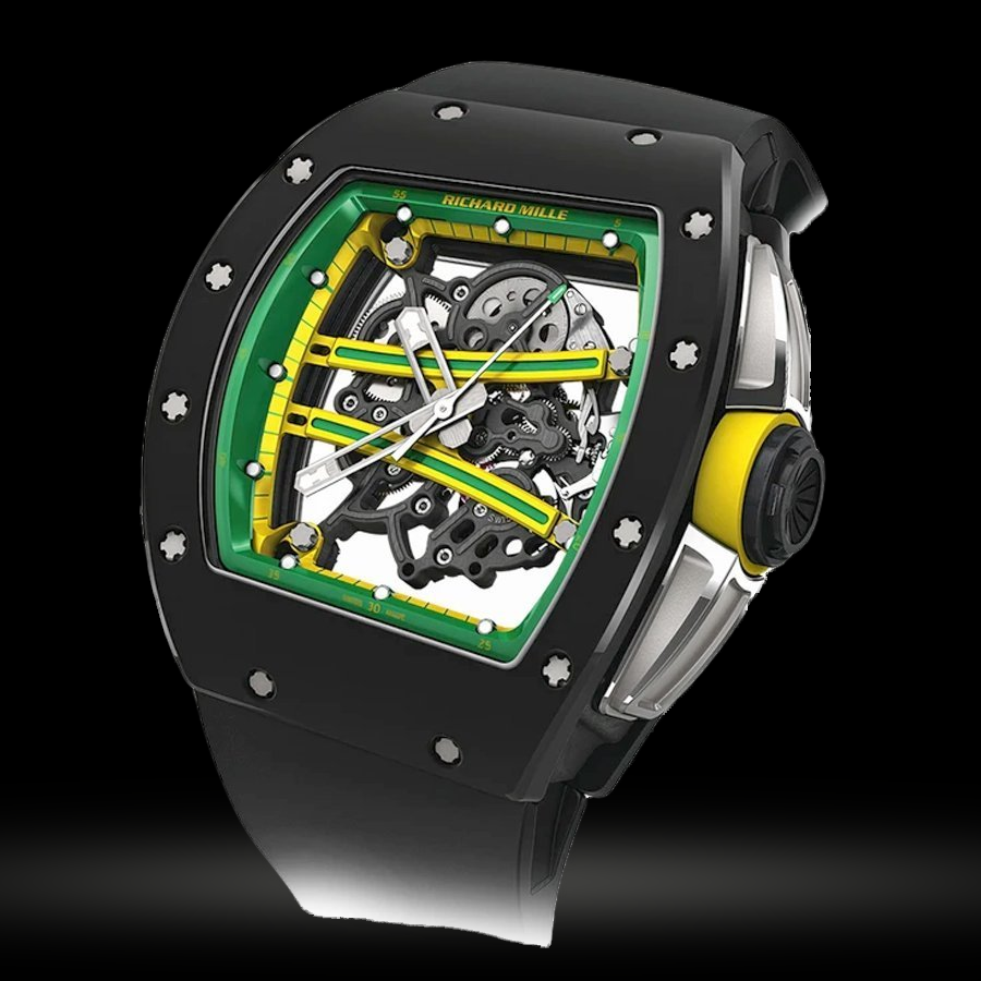 Replica Richard Mille Herren collectoin RM 050-068 RM 61-01 Yohan Blake RM 61-01 Grünes Zifferblatt